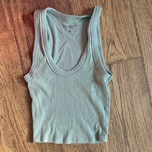 Abercrombie Women's Ribbed Tank Top - Sage Green